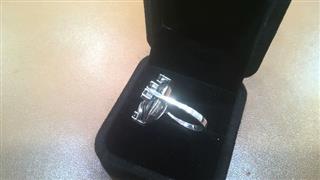Black Stone Unisex Silver & Stone Ring 925 Silver 7.09g Size:6.5